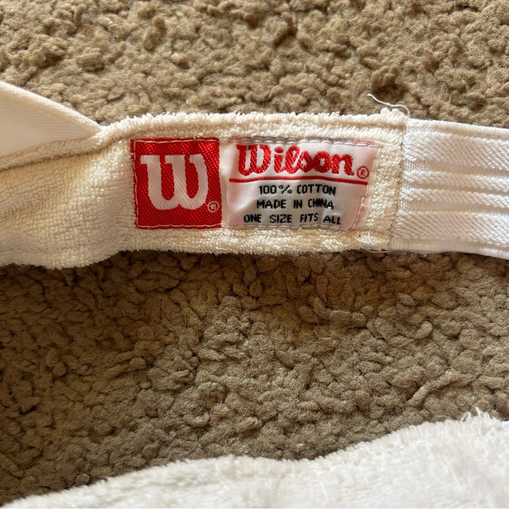 Wilson White Sun Visor with Red Logo Tab - Picture 3 of 4
